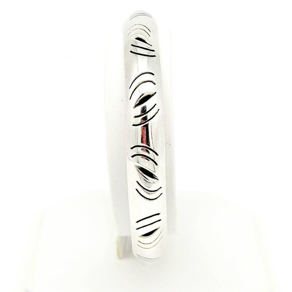 Sterling Silver Bangle Bracelet Up to 8 Inch Signed TC 20M 925 Mexico 20.08 gr - Picture 3 of 7